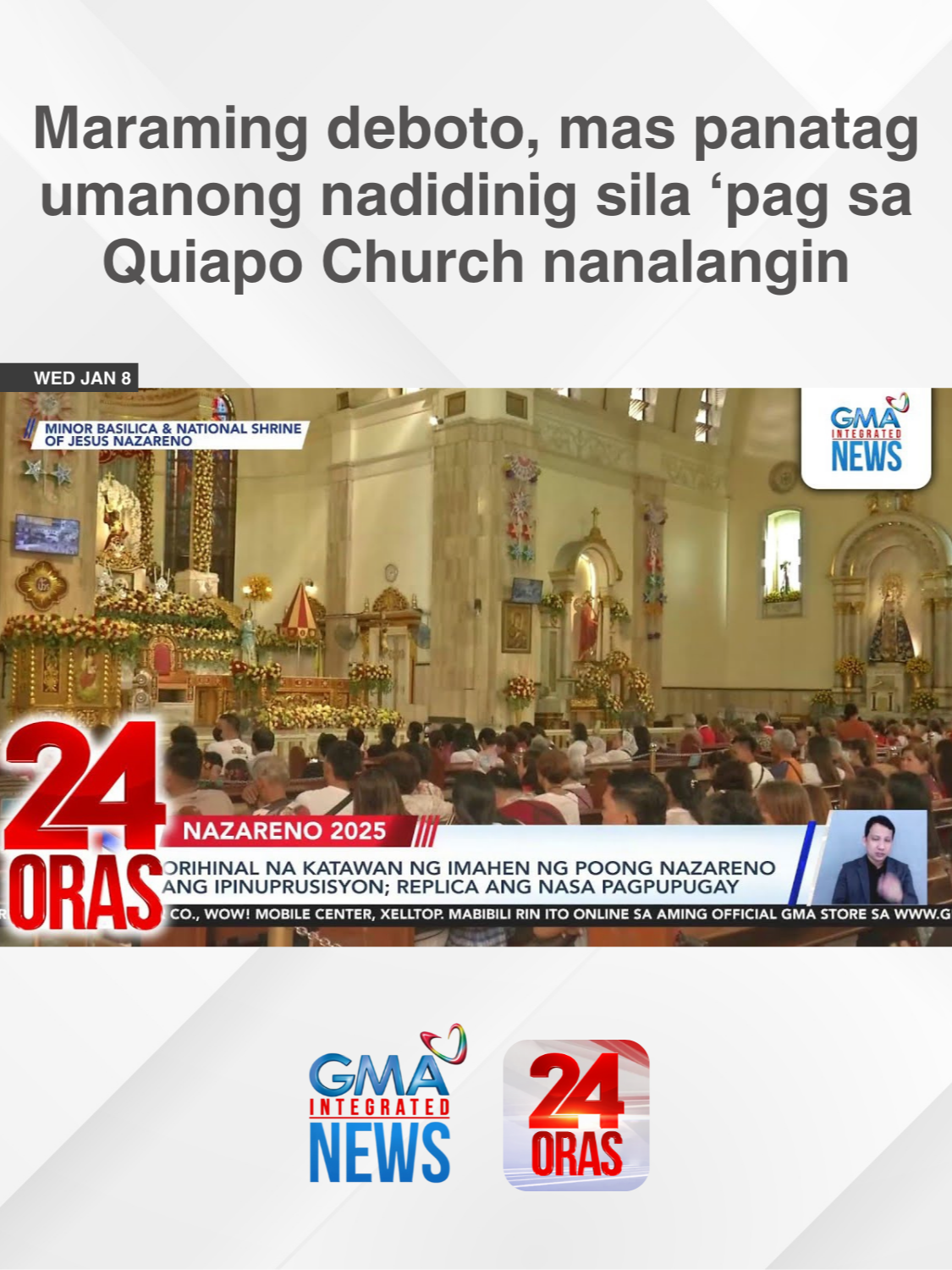 Nagpaalala naman ang simbahan na bukod sa taunang Pista ng Poong Hesus Nazareno, puwedeng bumisita ang mga deboto sa Quiapo Church ano mang araw o oras. May daan din para mahawakan ang paa ng poon na siya ring nais ng mga pumipila sa “Pagpupugay” o “Pahalik.” | 24 Oras #BreakingNewsPH #GMAIntegratedNews #24Oras #Traslacion2025 #Nazareno2025