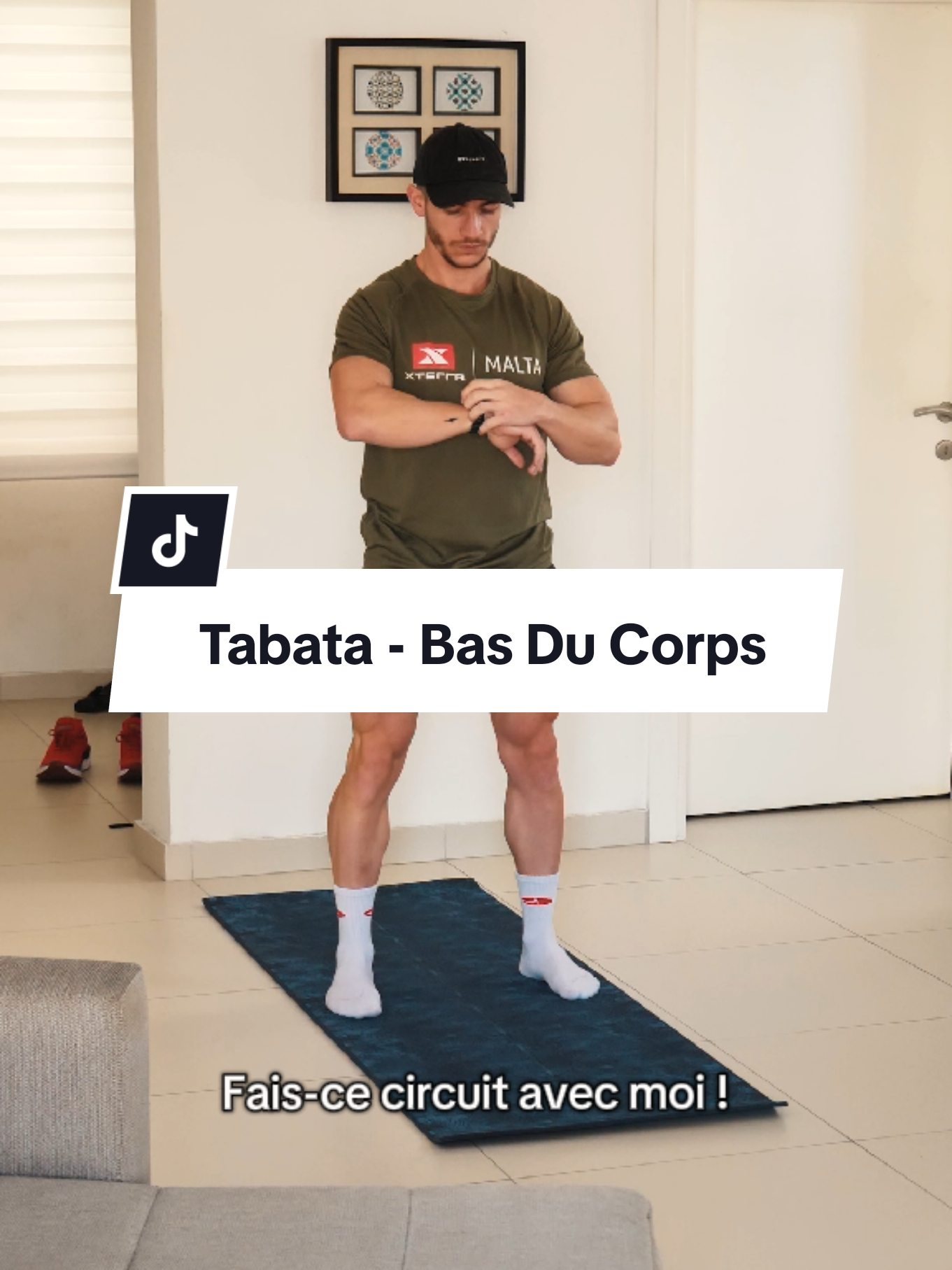 Circuit bas du corps sans matériel 💪🏽 #tabataworkout #seancedesport #musculationfrance #renforcementmusculaire 