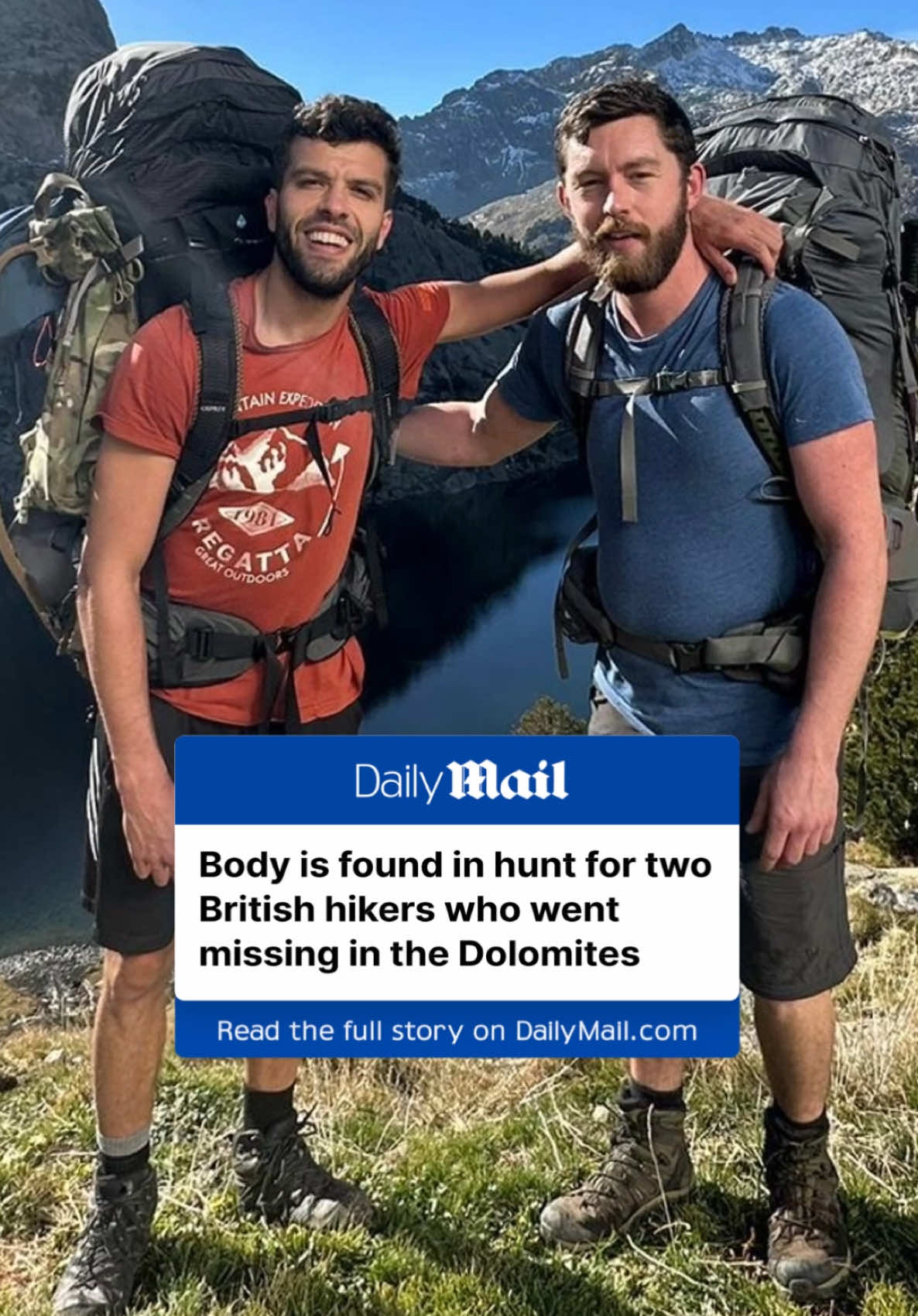 A body has been found in the hunt for two British hikers who went missing in the Italian Dolomite mountains, rescuers have confirmed. Aziz Ziriat, 36, and his friend Samuel Harris, 35, both from London, were hiking in the Dolomites in northern Italy but they have not been heard from since 2.20pm on New Year's Day. Their family and friends became concerned when the two explorers missed their flights back to Britain on January 6 and alerted Italian authorities, who launched an urgent search, which has been hampered by heavy snow. #missing #missingperson #italy #dolomites #news #tragic #Hiking 