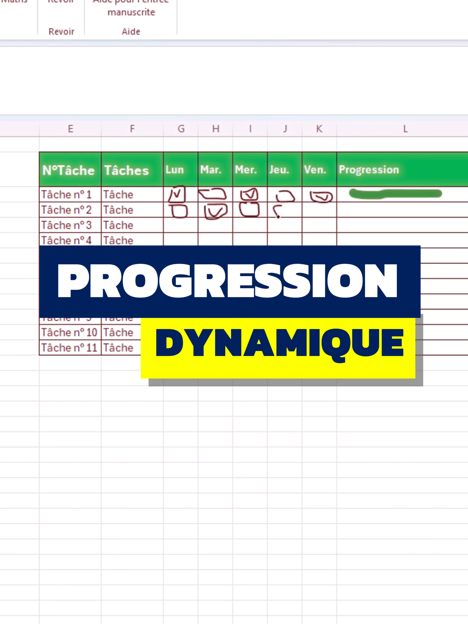 📅 Créer un planning de tâches dynamique sur Excel, c’est tellement simple ! Et Mes Tutos Excel te montre comment faire avec cette astuce hyper simple et efficace ! 👉 Étape 1 : Ajout des cases à cocher🖱️ Sélectionne la plage correspondant à tes tâches. 📂 Dans l’onglet Insertion, clique sur Case à cocher. 🧩 Ajoute une case à cocher devant chaque tâche. 👉 Étape 2 : Calcul de la progression✏️ Dans la cellule de Progression, inscris la formule suivante : =MOYENNE 📄 Tu sélectionne ta plage et tu fais X1 🔢 Formate la cellule en pourcentage pour afficher l’avancement. 👉 Étape 3 : Mise en forme conditionnelle📊 Applique une mise en forme conditionnelle : Sélectionne la cellule ou colonne de progression. Dans l’onglet Accueil, clique sur Mise en forme conditionnelle > Barres de données. 🎨 Choisis une couleur pour visualiser l’avancement. ✨ Et voilà !À chaque fois que tu coches une case, la barre de progression s’actualise automatiquement. 🎉 📎 C’est pratique hein ! 🔗 Clique sur le lien dans ma bio pour plus d’astuces et de conseils sur Excel ! #excel #exceltips #apprendreexcel #formationexcel