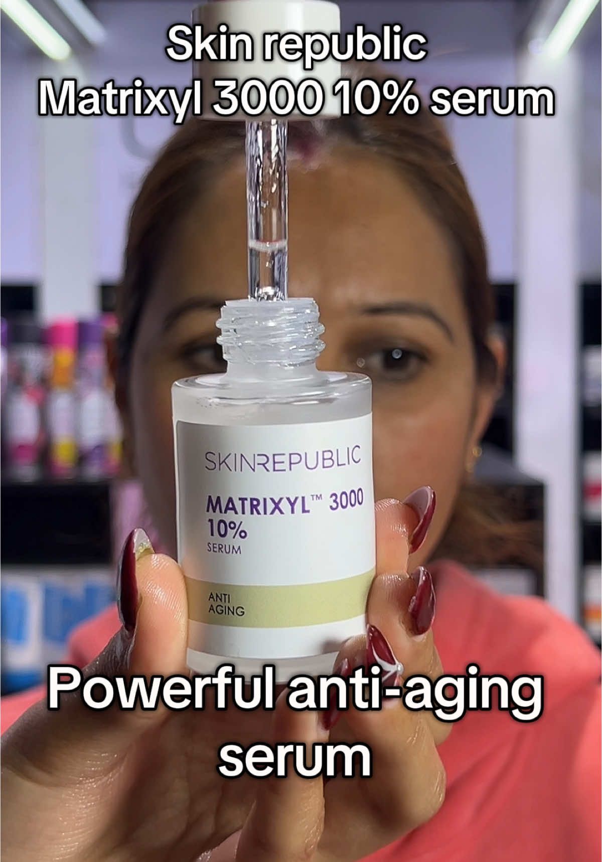 Skin republic matrixyl 3000 10% serum (30 ml) Powerful antiaging serum with 10% matrixyl 3000. This peptide complex helps tartget the visible signs of aging and assists in improving skin tone and elasticity. #skinrepublic #serum #antiaging #matrixyl #wrinkle #mishisacosmetics #mishisaskincare 