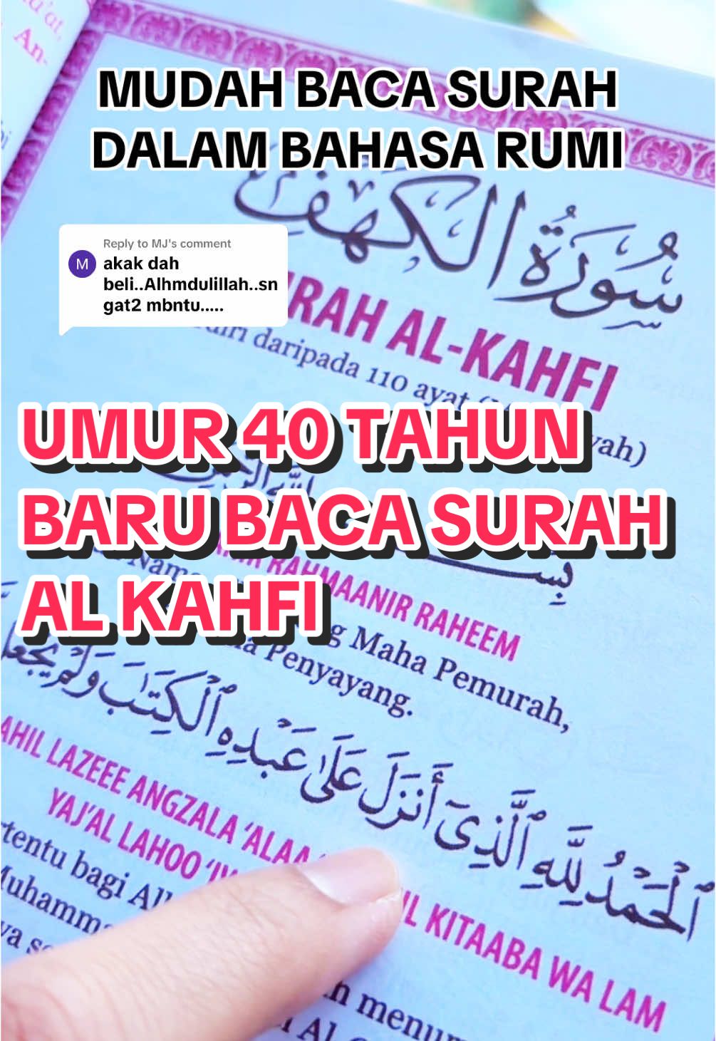 Replying to @MJ  Alhamdulillah!  Finally jumpa dah buku surah pilihan dalam terjemahan Rumi . Semua peringkat umur boleh baca! #bukusurahpilihan #bukusurahrumi #surahalkahfi #bukudoa 