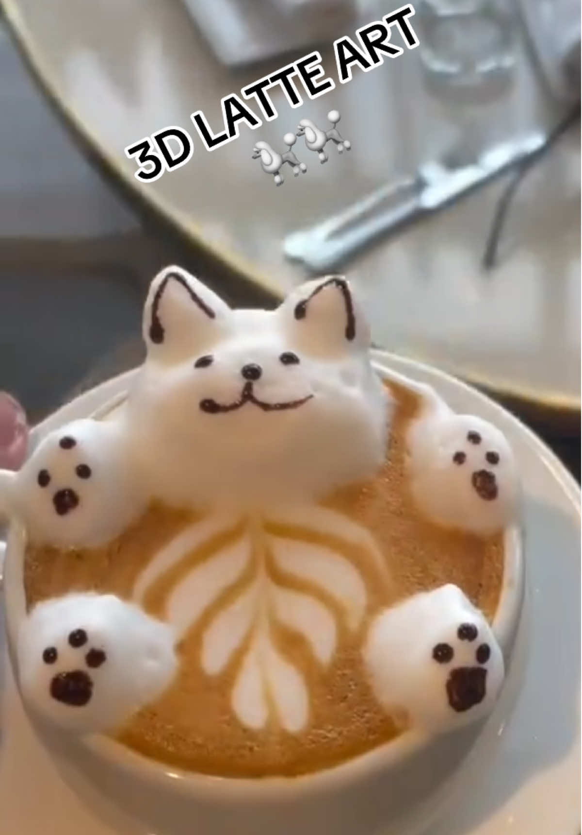 3D-Latteart 🤍🐶 #3D #rose #latteart @AKON  @BARISTA_TUTORIALS 