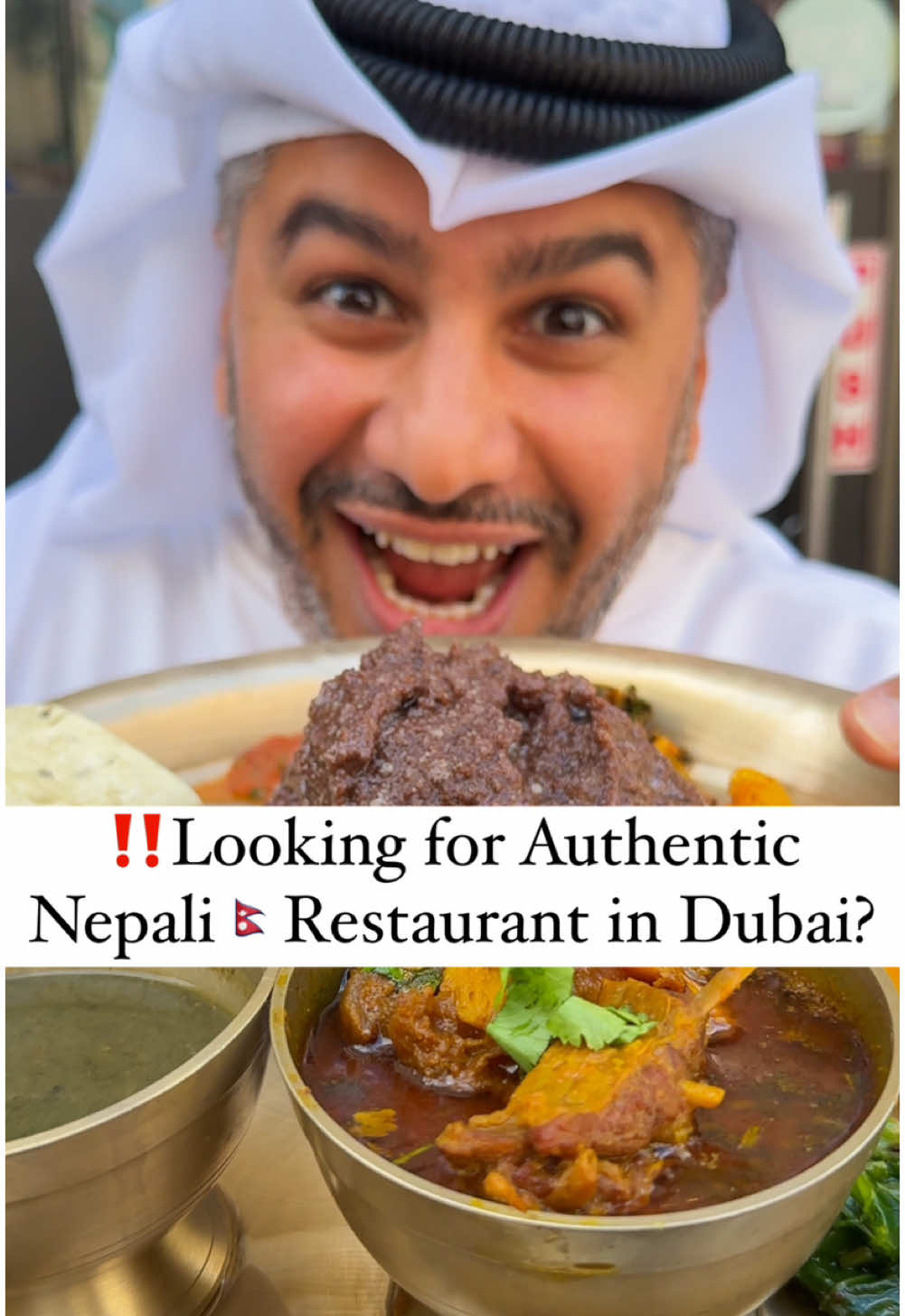 ‼️Looking for Authentic Nepali🇳🇵Restaurant in Dubai? Another hidden fem for you guys! This time I am super excited to try Nepali food! Today I am here to try something new, which is Nepali cuisine, I love Nepali people so I thought I really have to try their food. They’re famous for their Momos, but they have also a lot of other dishes that are very unknown to me so I came to try them all and they are all super delicious! A very interesting dish is the Dhido set, Dhido is kind of a thick porridge, you are supposed to eat it with your hands, grab a piece, roll it into a ball and dip it into gravy or curry and then swallow it without chewing. But i prefer to chew it to get the full taste 😁This is a must try here! Important Note: There is no parking! so if you could find the closest parking to the location then park and walk just 2 or 3 min to the restaurant.  Restaurant name Kings Star Nepali Restaurant Thakali Dhido Mutton Set 25aed Momo with Soup 21aed Thupka Veg 15aed Kings Special Keema Noodles  25aed Nepali Momo Platter 30 Sel Roti  📍Kings Star Nepali Restaurant - 8 Al Suq St - Al Fahidi - Dubai Videgrapher  @HungryHodi  . . . . . #nepali ##nepal #nepalifood #curry #dubaifood #fypシ #viral 