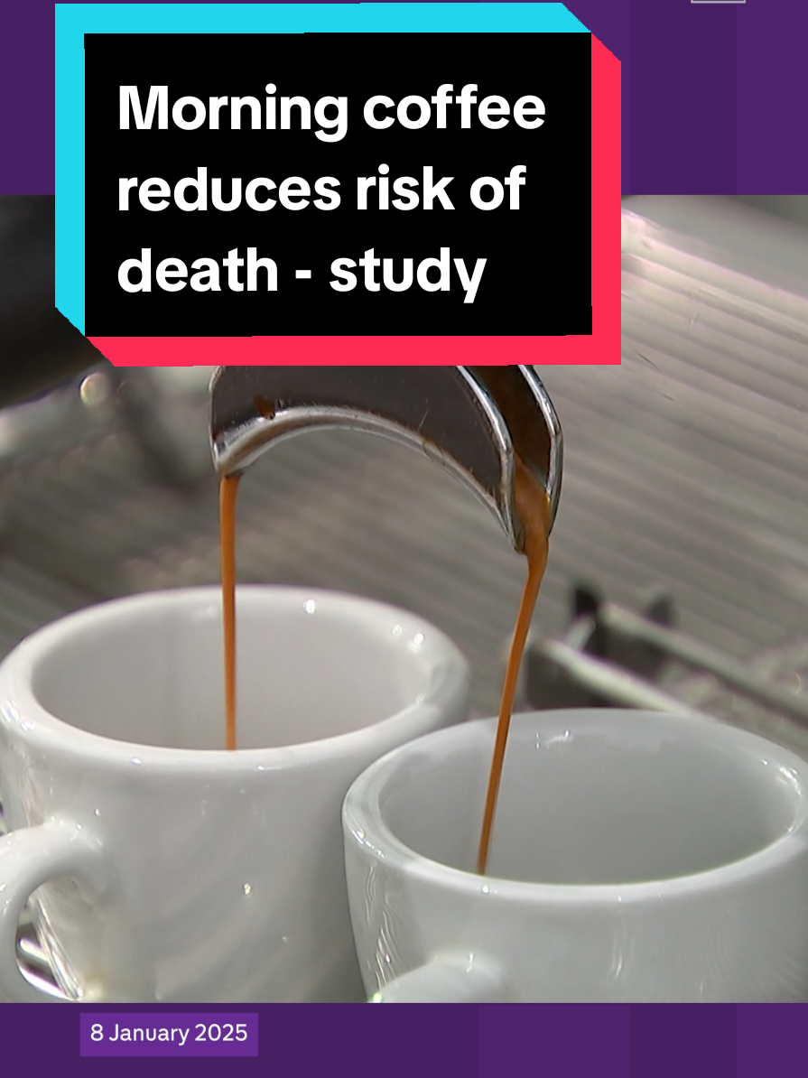 People who drink a cup of coffee in the morning enjoy a lower risk of death, according to a study on the dietary habits of more than 40,000 US adults.  Analysis found that morning coffee drinkers are 16% less likely to die of any cause, but these benefits aren't seen for those who drink coffee throughout the day.  #Coffee #Health #News #C4News #Channel4News