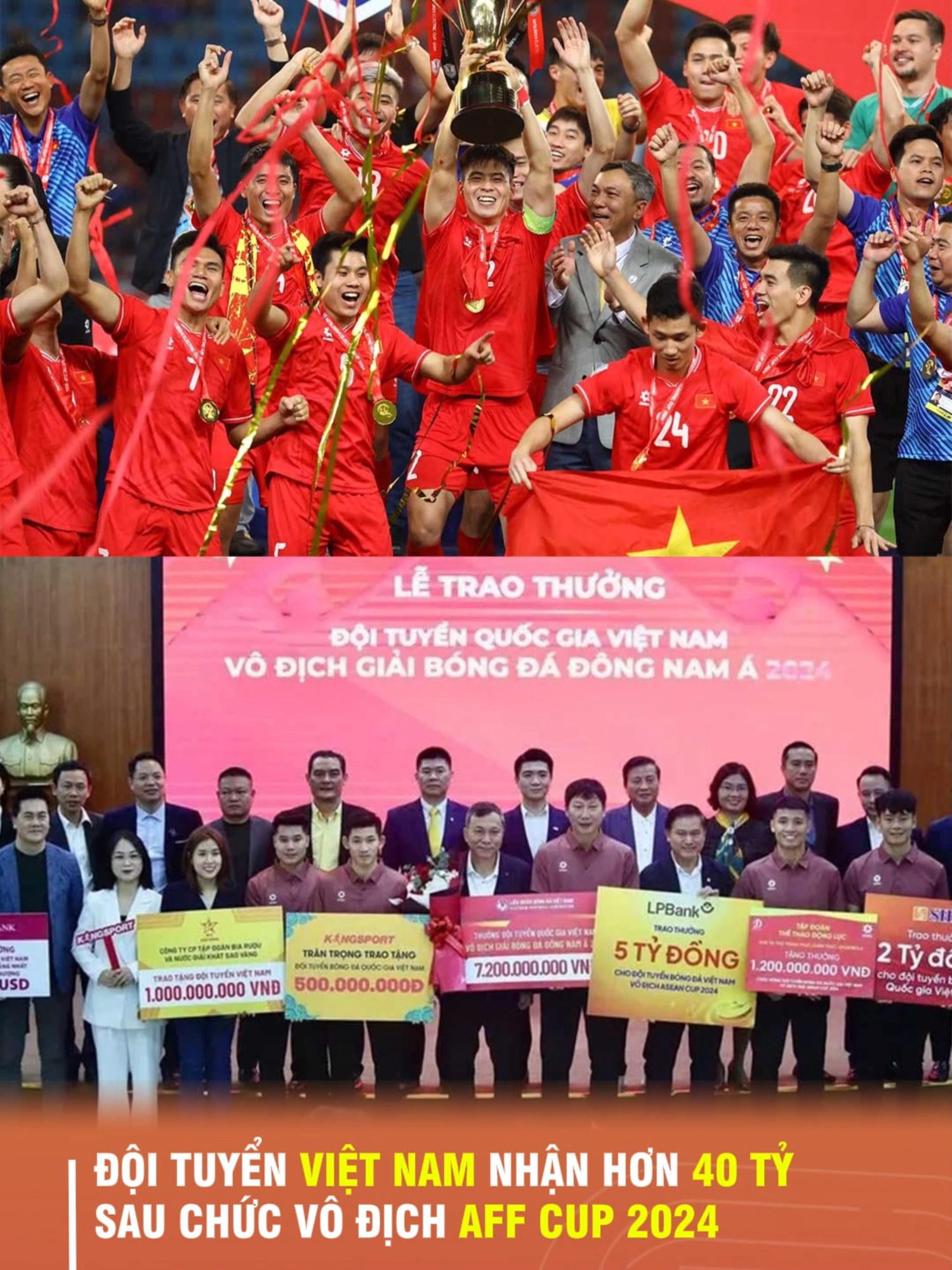 Đội tuyển Việt Nam nhận hơn 40 tỷ sau chức vô địch AFF Cup 2024