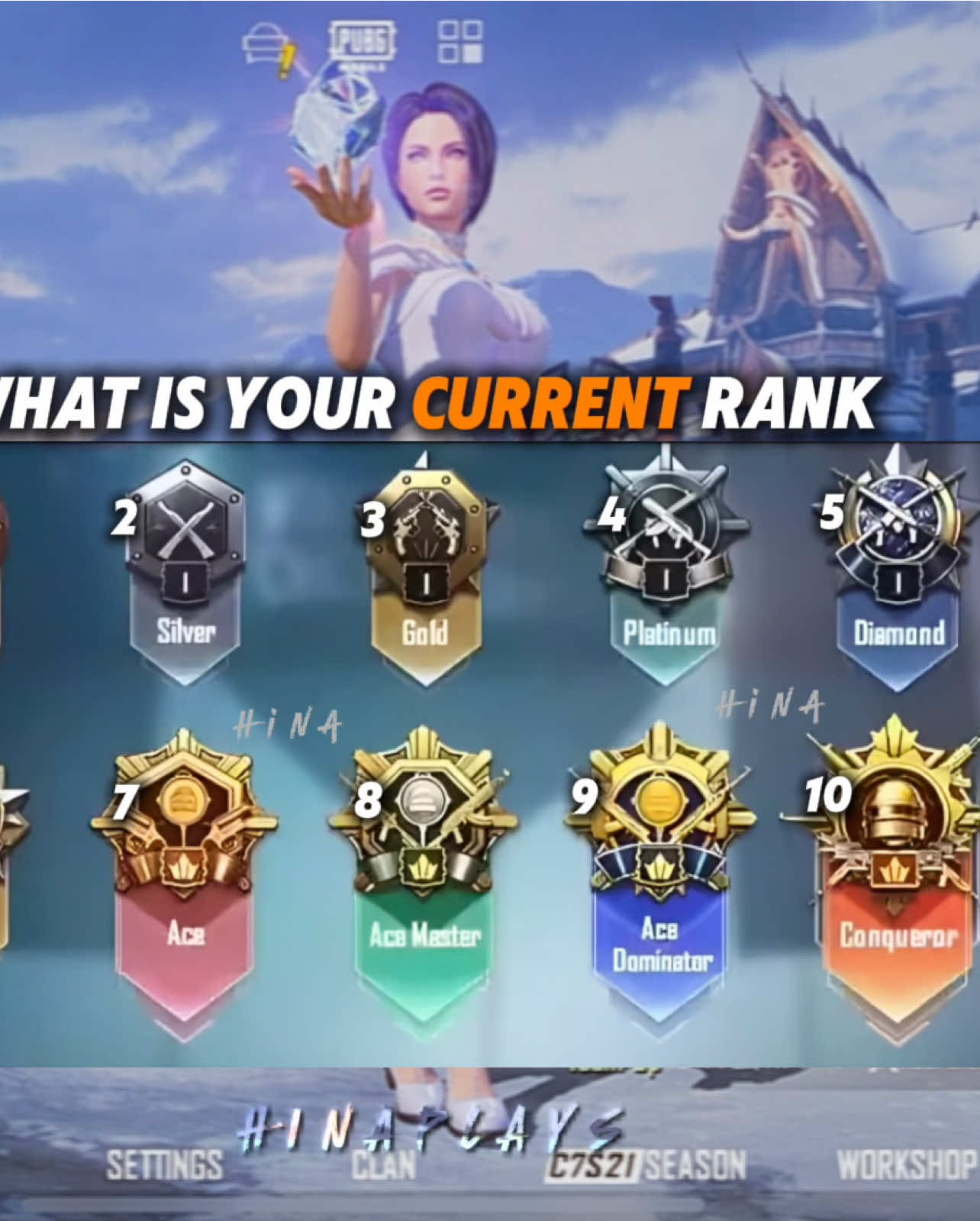 𝚆𝙷𝙰𝚃 𝙸𝚂 𝚈𝙾𝚄𝚁 𝙲𝚄𝚁𝚁𝙴𝙽𝚃 𝚁𝙰𝙽𝙺? 🤔❤️ |  #pubg #pubgmobile #tencentgames #pubg2025update #pubgpakistan #hinaplays #pubgupdate3 #fyp #viral_video #mobilegames  #battlegrounds  #creatorsearchinsights   