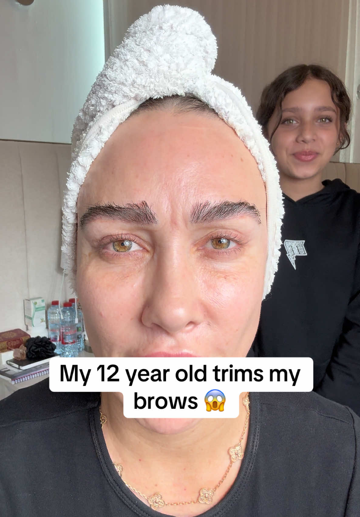 Epic fail! Would you let your 12 year old do your brows? #eyebrows #epicfail #ohnono 
