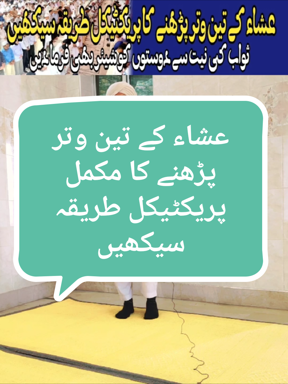 عشاء کے تین وتر پڑھنے کا مکمل پریکٹیکل طریقہ سیکھیں #zeeshammadani #islamic_video