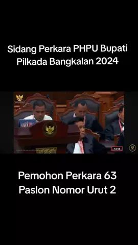 Sidang Perkara PHPU  Pilkada Bangkalan 2024 Perkara 63 #pilkada2024  #bangkalan  #mahkamahkonstitusi  #mk  #yakusaid  #visionerdanmenginspirasi 