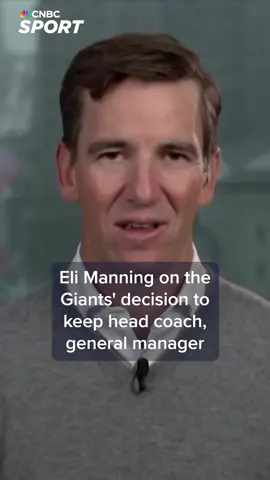 Former #NewYorkGiants quarterback #EliManning said he agreed with the Giants’ decision to retain head coach Brian Daboll and general manager Joe Schoen for next season.  Tap the #linkinbio or the link on screen to watch the full interview. #CNBC #CNBCSport