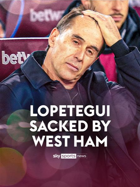 BREAKING: West Ham have officially confirmed they've sacked Julen Lopetegui as head coach🚨 #westham #grahampotter #lopetegui