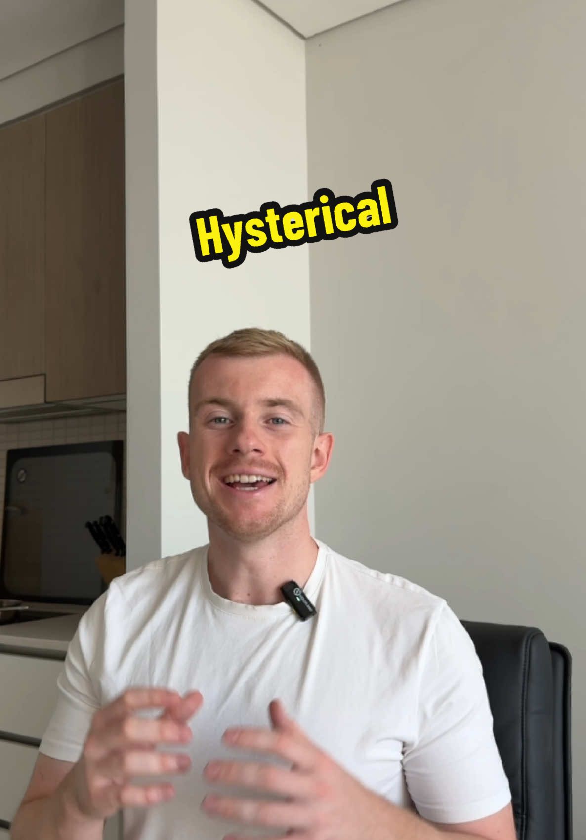 hysterical /hɪˈstɛɹɪkəl/ = extremely emotional e.g. They were hysterical after hearing the news. Can you think of another example sentence?  #speakingenglish #englishvocabulary #pronunciation #britishaccent 