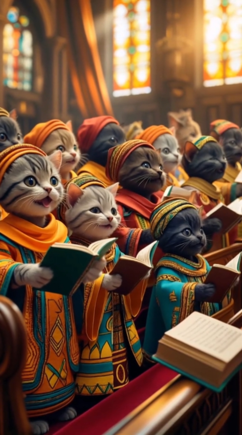 Groovy cute cats singing 🥰 #ohhappyday #gospel #gospelmusic #gospelvideos #gospelchallenge #gospel_tiktok #gospeltiktok #gospelsong #catsoftiktok #catlover #singing #church #eglise