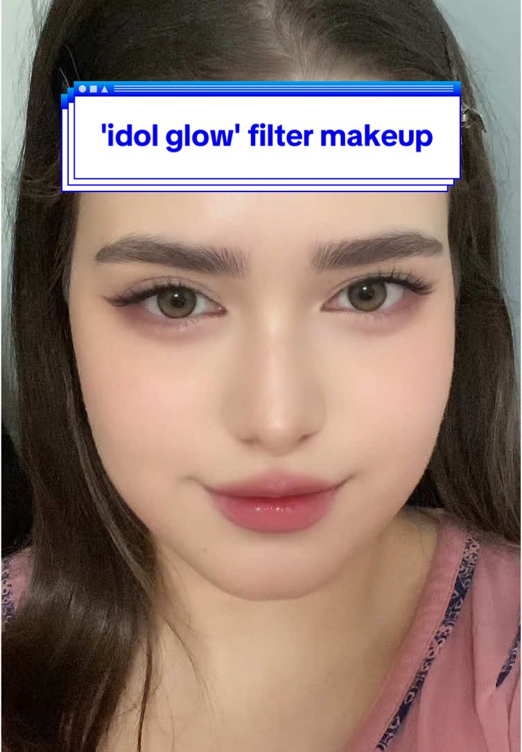 Replying to @Iva 🍜 idol glow filter makeup✨ use code JMLVLY7 on @YesStyle  products used: -@OLENS Global Official Glowy Brown lense (use code jiminsluvly10) -@missha_official glowy balm -@클리오 찐 mesh kill cover glow cushion + pro eye palette air 04 pink pairing  -@espoir_official_us dual eye stick+ liptint R2102 petal punch -@rom&nd global eye palette 03  rosebud garden -@THESAEM_official color corrector+concealer -@Judydoll_official liquid+palette contour -so.natural fixing spray -@essence cosmetics eyebrow micro pencil (for eyeliner) -@lilybyred.my blending lip pencil #idolglow #makeup #filtermakeup #kpopfyp #kpopidolmakeup #kbeauty 