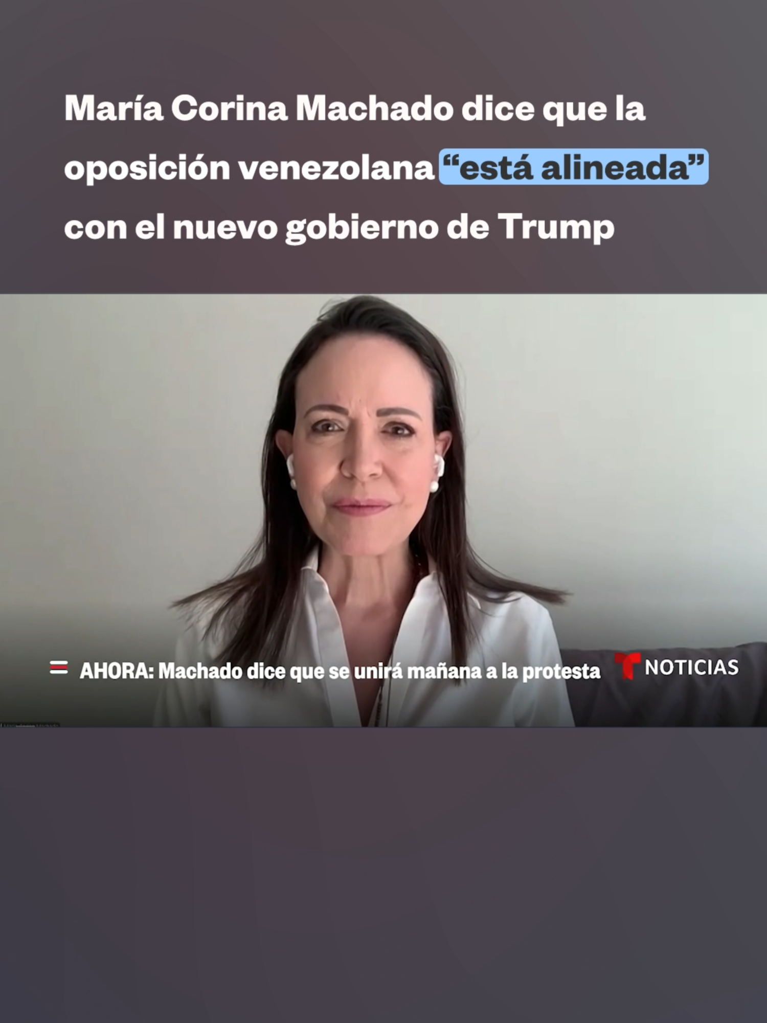 🇻🇪 “Tenemos todo el respaldo de la nueva administración de los Estados Unidos”: hablamos con la líder opositora venezolana, María Corina Machado, a pocos días de la toma de posesión presidencial en Venezuela, este 10 de enero. Machado asegura que la oposición venezolana “está alineada” con el nuevo gobierno estadounidense y que Edmundo González Urrutia llegará a #Venezuela para juramentarse como presidente electo tras su victoria en las elecciones del pasado 28 de julio.