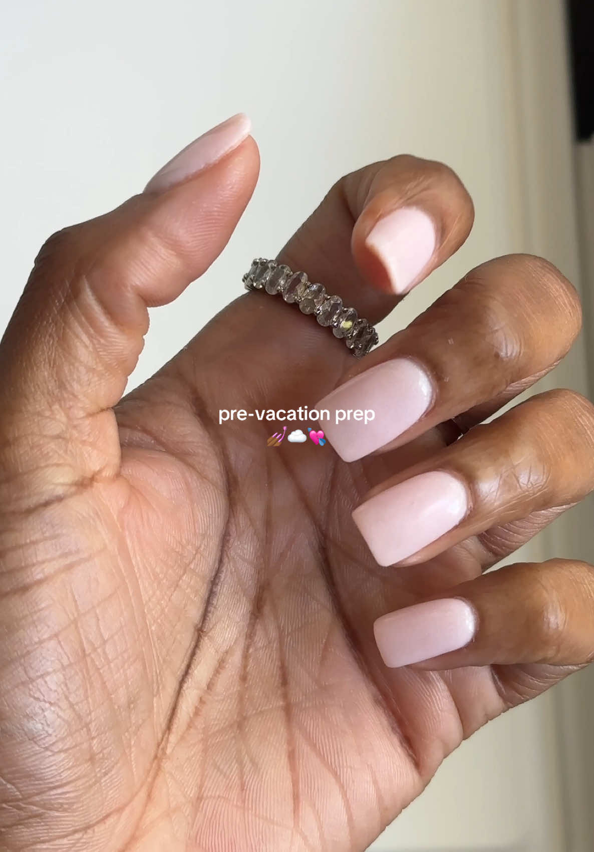 back to neutral baby pink 🫶🏾 that cherry mocha was on its last leg 🥵 #nails #prevacationprep #vacationprep #pinknails 