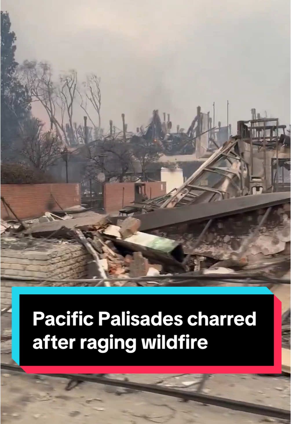 A raging #wildfire has left parts of Pacific #Palisades, California, charred. A mall stands, while homes, apartments and businesses have been reduced to ashes, CBS News' Jon Vigliotti reports. Officials say at least two people have died from the Los Angeles fires and there are 