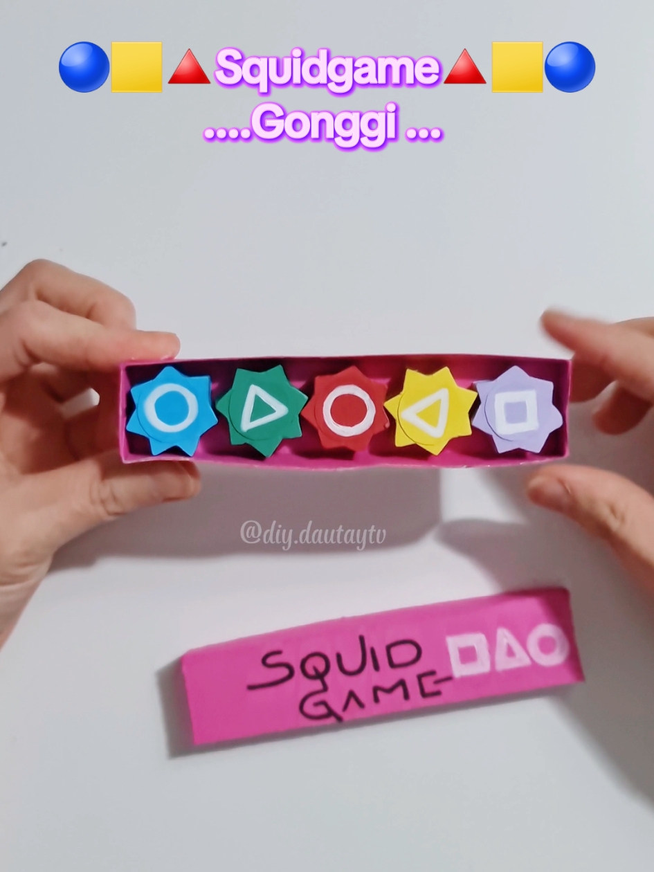 DIY paper Gonggi Game-Squidgame  #squidgame #papertoys #DIY #fyp #mydiy #tutorial #papercraft #tranding 