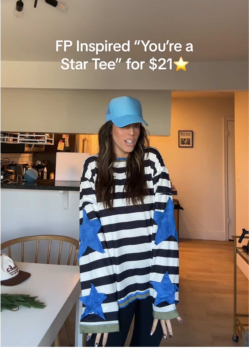 This is my new favorite shirt PERIODT! Such a good $21 version if you dont want to pay $98 for the FP one! #starsweater #sweaters #fp #fpinspired #lookalikes #outfitinspo #outfitideas #outfits #tiktokshoploveatfirstfind #tiktokshopjumpstartsale #newyearnewaura #tiktokshopfinds #TikTokShopFashion 
