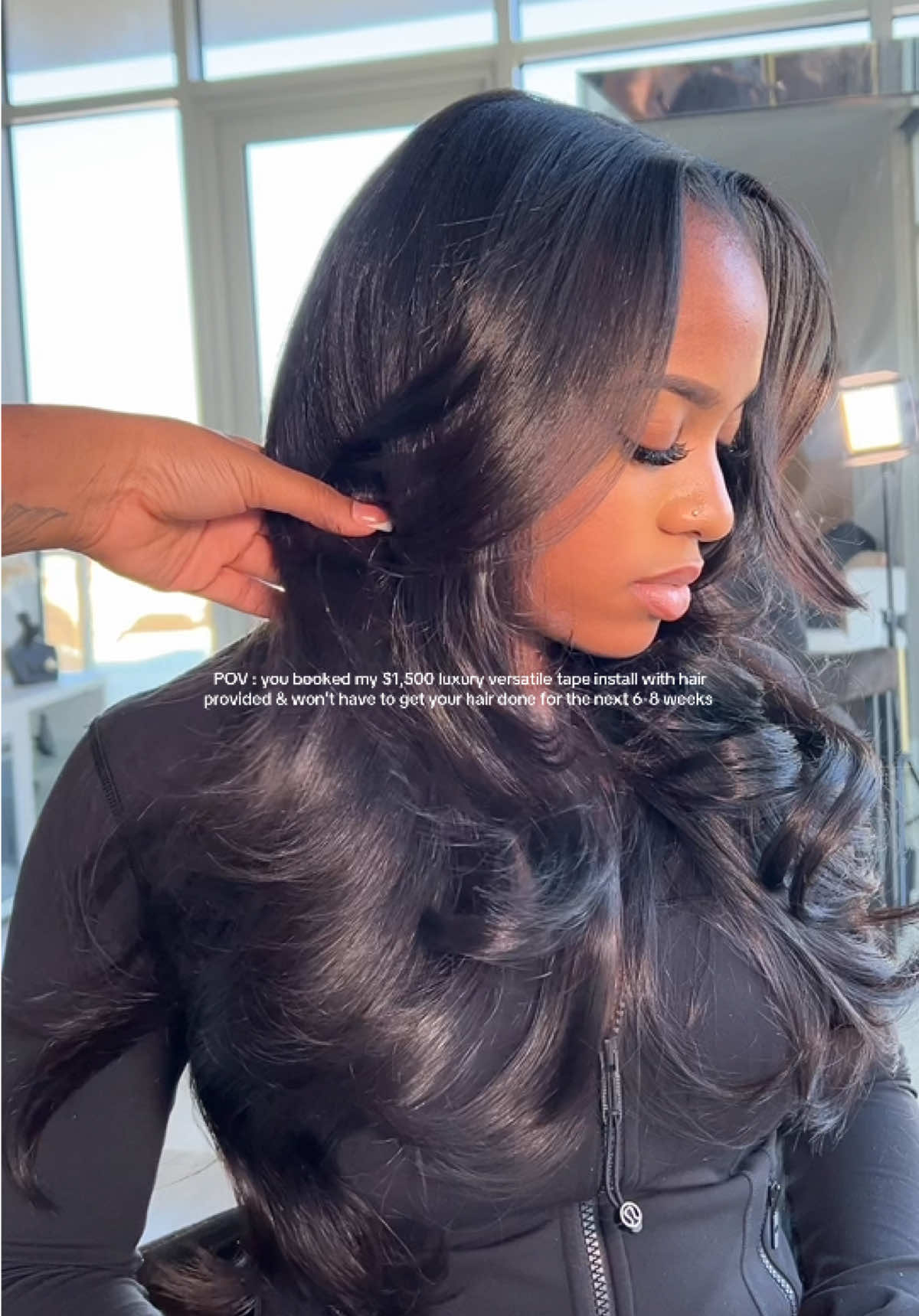 My prices always get the girls in a complete uproar but it’s always worth it 🥰 Tape Ins has to be my favorite installation ever because you can get your desired look with flatness & versatility 💕  #fyp #blackgirltiktok #atlhairstylist #tapeinextensions #rawhair 