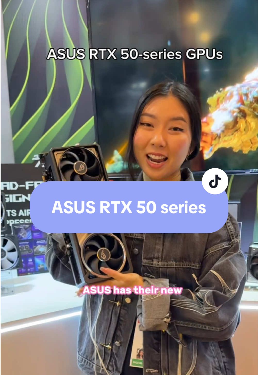 the 4 fan Astro card is crazy 😱😱 all the @ASUS North America 50 series cards at ces  #ces2025 #gpu #rtx #gaming #peachietech 