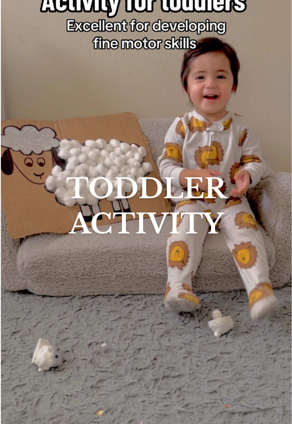 It’s a great activity to support both fine motor skills and creativity. Follow for more ideas !  #toddler#toddlerhood#toddleractivities#DIY#sheepcottomcraft#sheep#craft#kidsactivities#screenfree#toddleractivities #toddleractivity#screenfreekids #screenfreeactivities #screenfreeparenting #fyp 