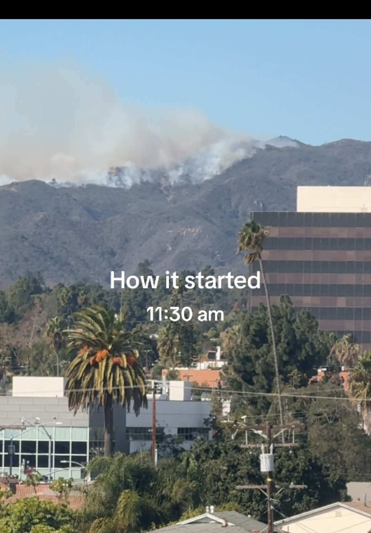 LA fire progression from my window… this is the craziest thing I’ve ever seen 😳 #wildfire #lafire #news #palisades #socal #fyp 