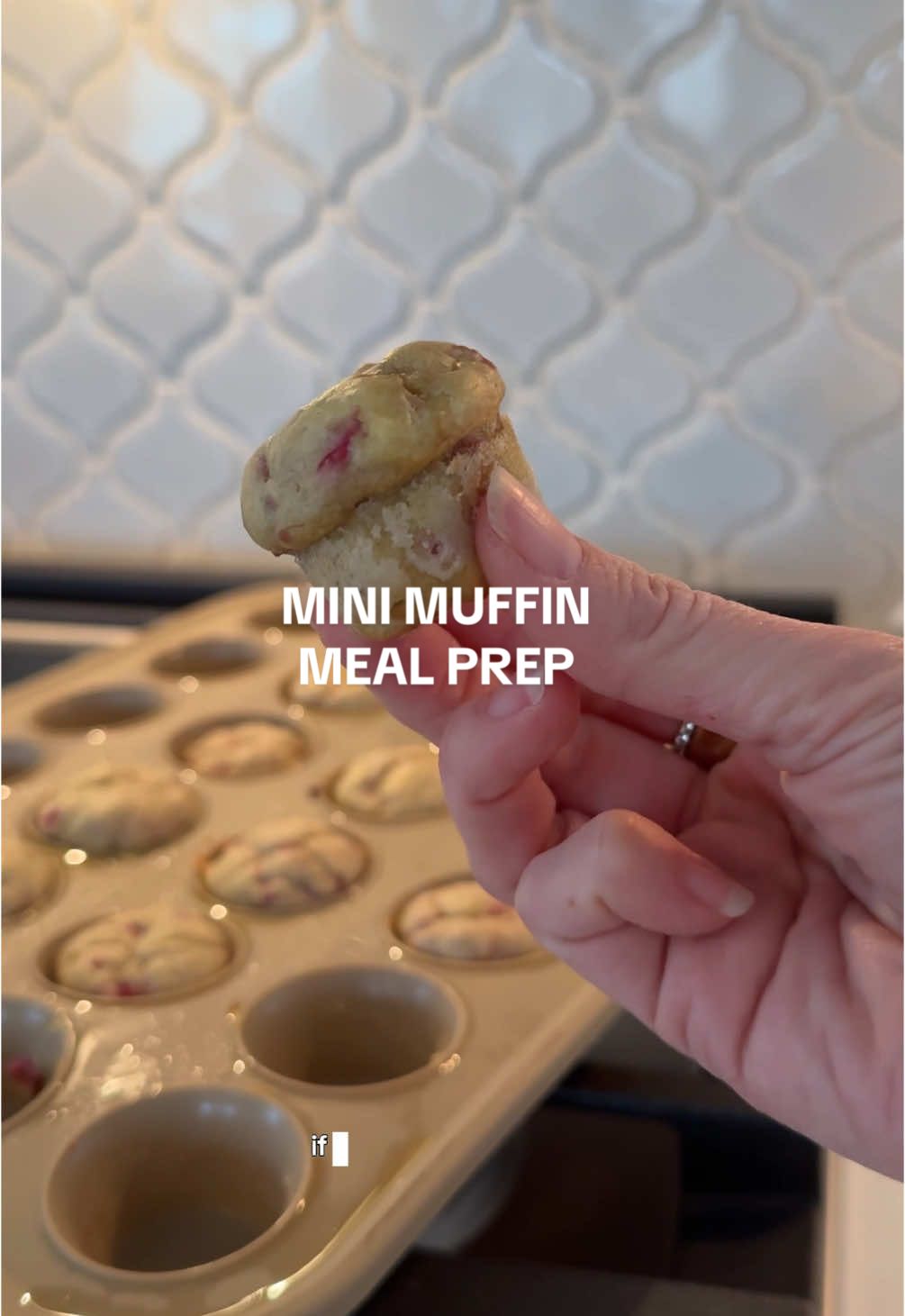 Prepping some mini muffins for my one year old [recipe via babyledbliss.com] Ingredients:  * ½ cup mashed very ripe banana * 1 large egg * 2 tbsp melted butter or coconut oil * ¼ cup plain Greek yogurt * ½ tsp vanilla * ¾ cup white whole wheat flour (or all purpose) * ½ tsp baking powder * ¼ tsp baking soda * pinch salt (optional) * ½ cup chopped strawberries or raspberries Instructions: 1. Heat oven to 350°F. Line a mini muffin pan with paper liners, or use a silicone muffin pan. Lightly spray with oil to prevent sticking. 2. In a large bowl, mash the banana well and mix in egg, melted butter, yogurt, and vanilla.  3. Stir in the flour, baking powder, baking soda, and salt. 4. Fold in the chopped fruit.  5. Scoop the batter by 1 tablespoon into the prepared muffin pan (makes 18 mini muffins).  6. Bake for 11-15 minutes.  7. Let muffins cool in the pan for at least 5-10 minutes before removing them. Store in an airtight container in the refrigerator for up to 4 days, or freeze them for up to 3 months. — Baby led weaning recipes | blw recipes | blw muffins | muffins for toddlers | healthy muffins for babies