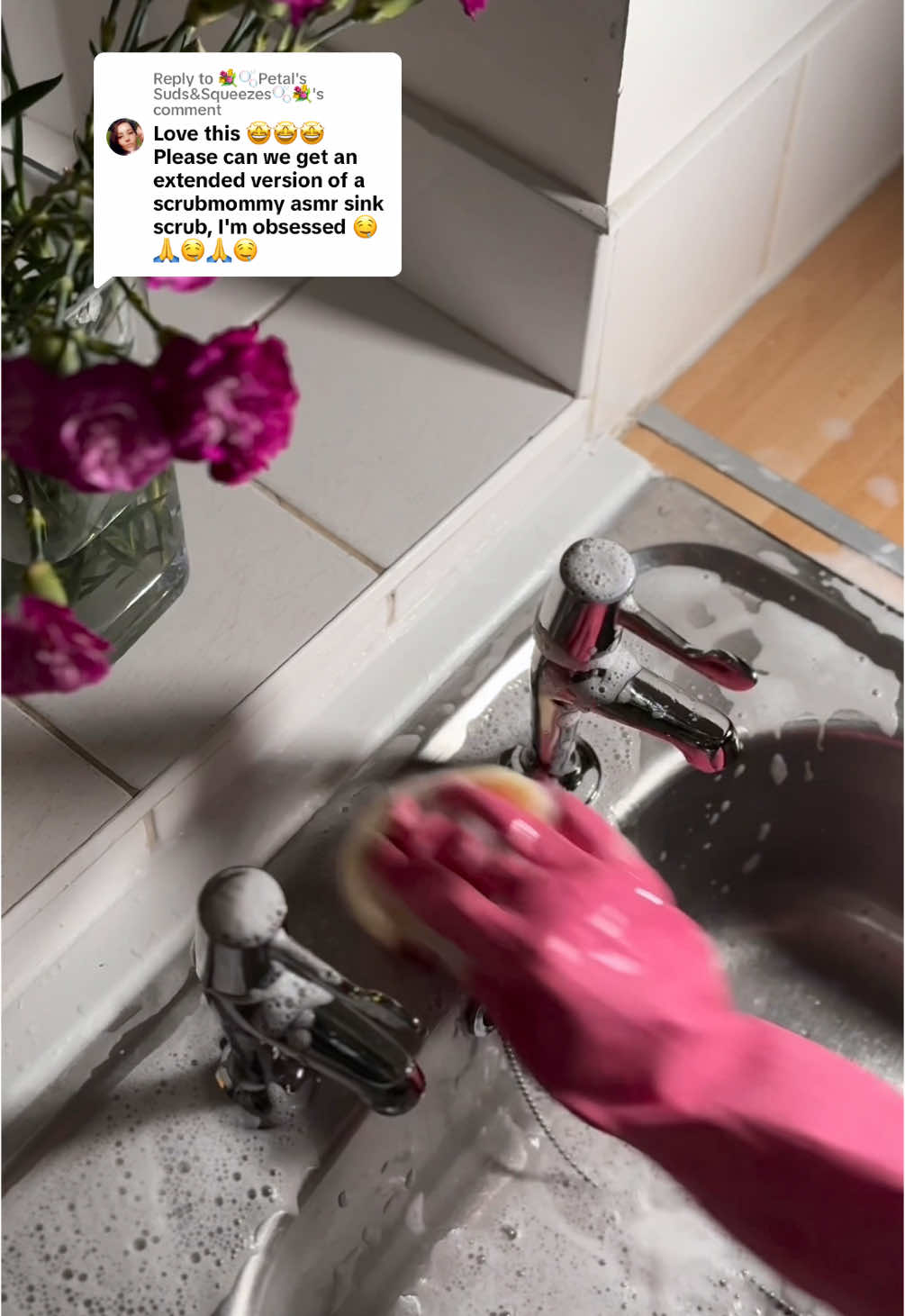 Replying to @💐🫧Petal's Suds&Squeezes🫧💐  Ask and you shall receive 🥰 I could never say no to this. Sink scrubbing is my favourite thing to film 🩷  #sinkscrubbing #sudsycleaning #cleaningtherapy #asmr #asmrscrub #CleanTok #sinkclean #satisfyingcleaning 