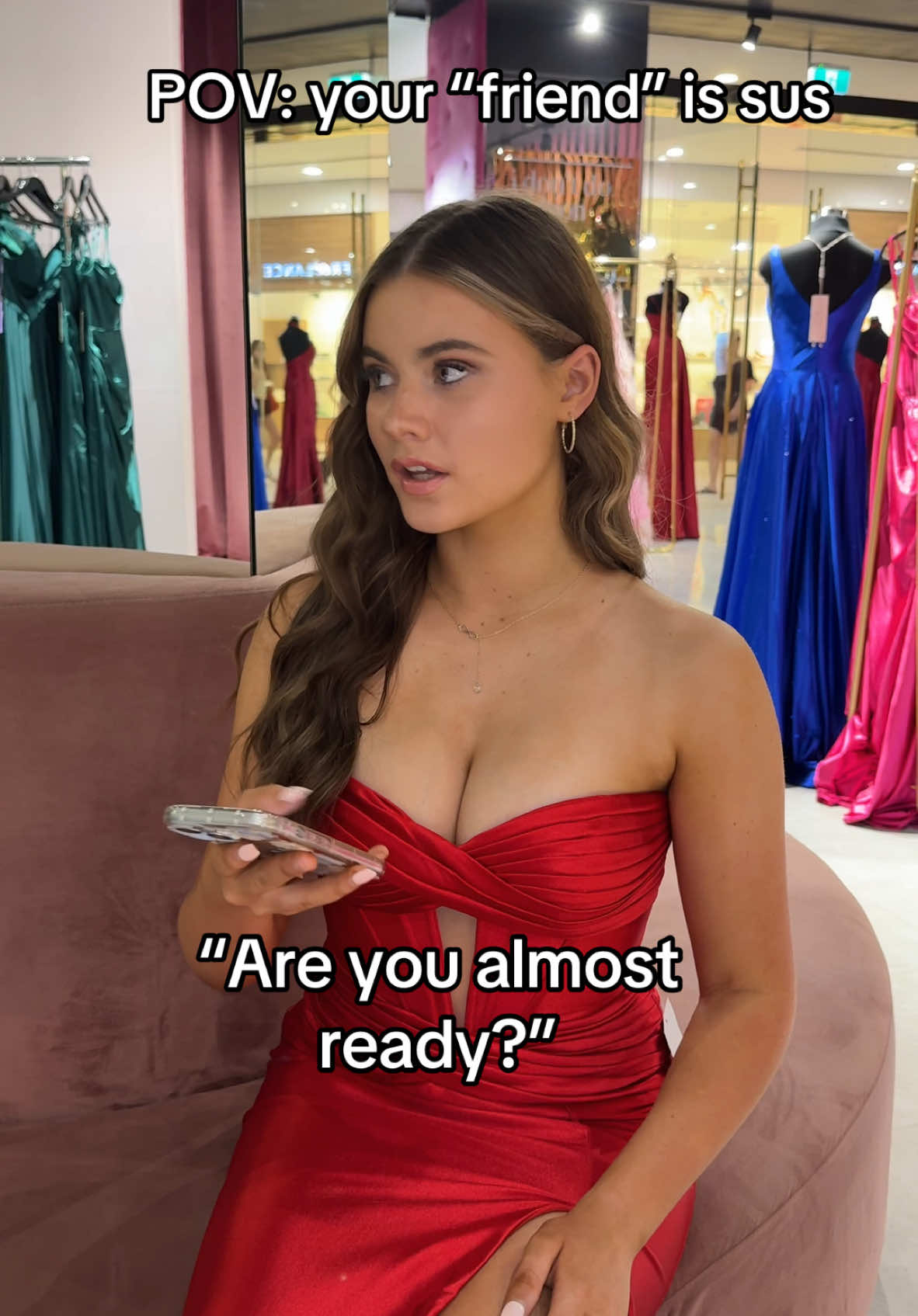 Ever had a friend like this?👀 #prom #formal #promcheck #promdress #fashion #dressshopping #dresses #dress 