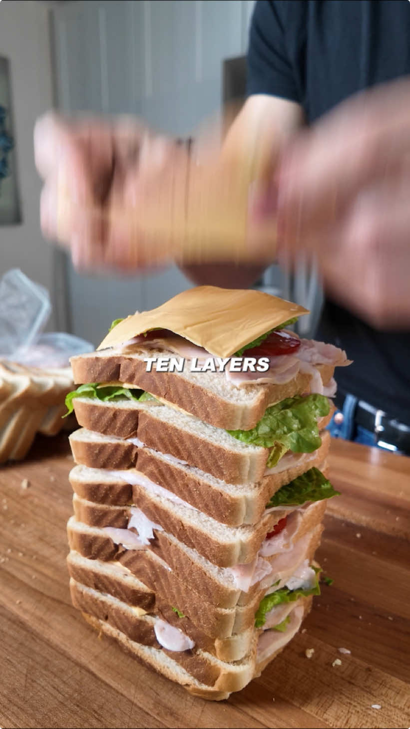 How tall can you stack and sandwich? #fyp #foryoupage #food #cooking #foodasmr #Recipe 