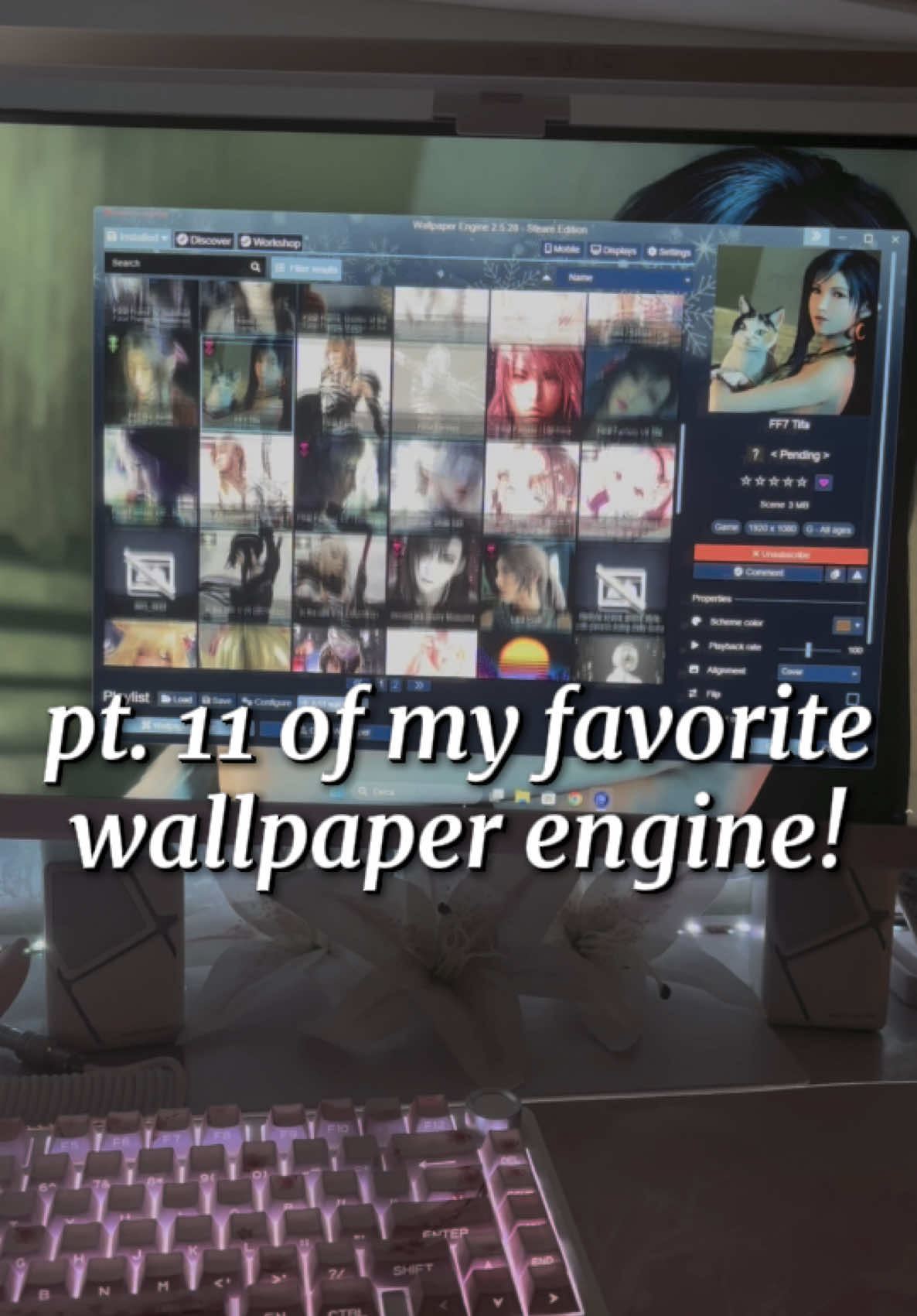 pt.11 app: wallpaper engine on steam #fyp #setup #girlsetup #pinksetup #mousepad #unboxing #roomdecor #setupgaming #setupinspiration #setupgamer #gaming #keyboard #keycaps #wallpaperengine #monitor 