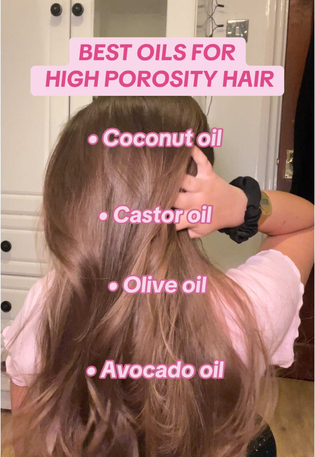 Some oils for high porosity hair  High porosity hair has cuticles that are more spread out, which means it soaks up moisture quickly but it will also lose moisture quickly so thicker oils work well💕 #highporosityhair #hairporosity #HairCareTips #healthyhair #hairporositytips #hairoiling #hair 