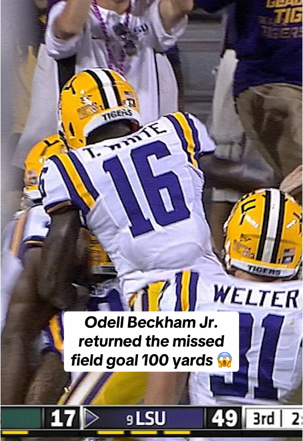 That was Odell Beckham Jr.’s fourth TD of the game 😳 #throwback #sports #highlight #CollegeFootball #football #lsu 