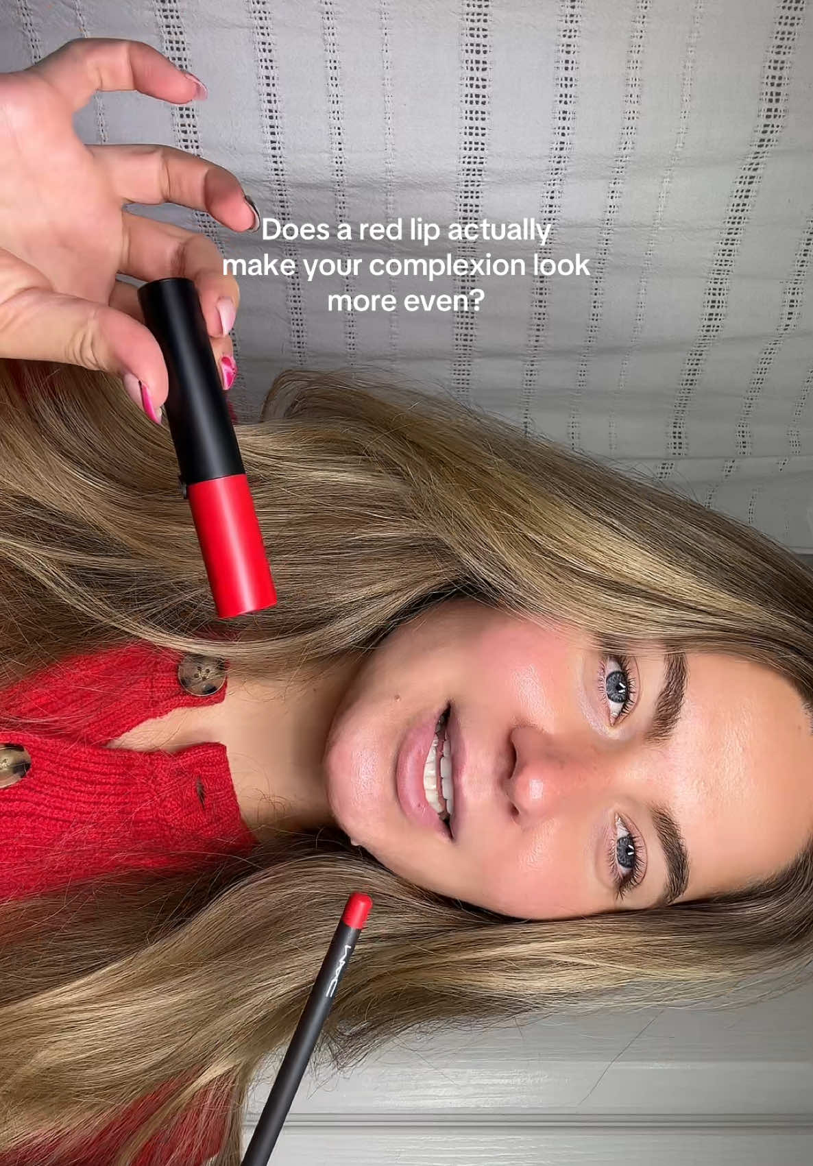 Do you think this makeup theory is accurate? #redliptheory #redlips #makeup #makeuphacks #lipstickhack @Armani beauty @maccosmetics 