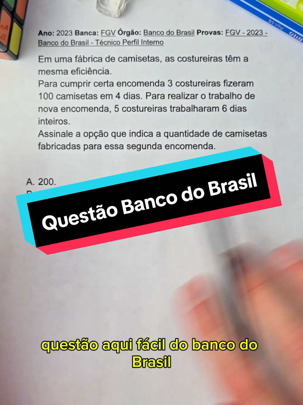 Questão fácil do banco do brasil #concursos 