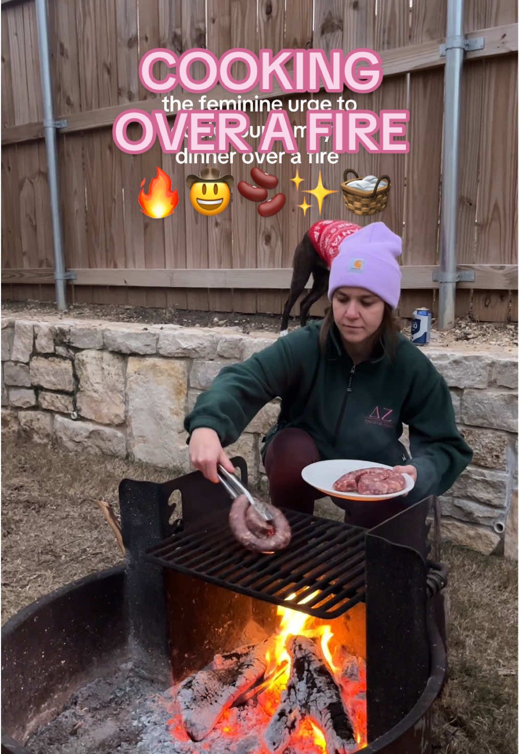 do you ever just cook outside for funsies?? 🔥  . . . #texasmom #slowliving #homemaker #texasgardening #campfirecooking #sahm #toddlermom #texasfreeze #texas #homecooking #homemade 