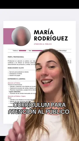 CURRÍCULUM IDEAL PARA ATENCIÓN AL PÚBLICO: Sacale una captura así no te perdes nada para tu CV 📷 #greenscreen #clientes #argentina #buenosaires #parati #fyp #foryou #viral #cv #empleo #trabajo #linkedin 