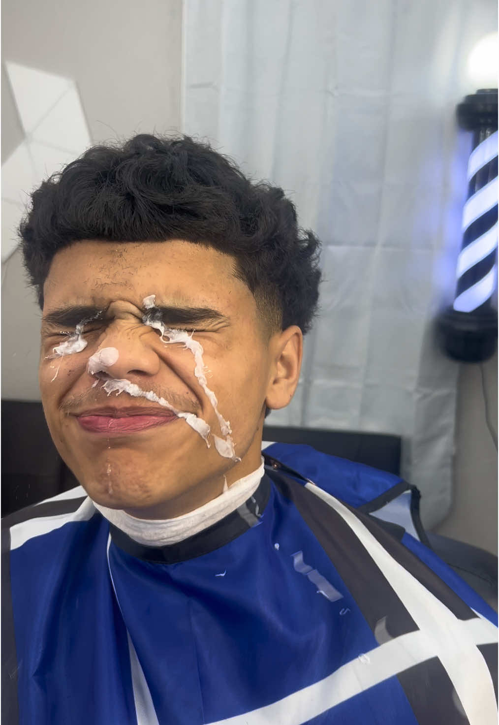 can’t even line up a dudes mustache without him acting weird nowadays 🙄🙄🙄 #fyp #foru #foryou #foryoupage #barber #taper #haircut #funny #funnyvideo #comedy 