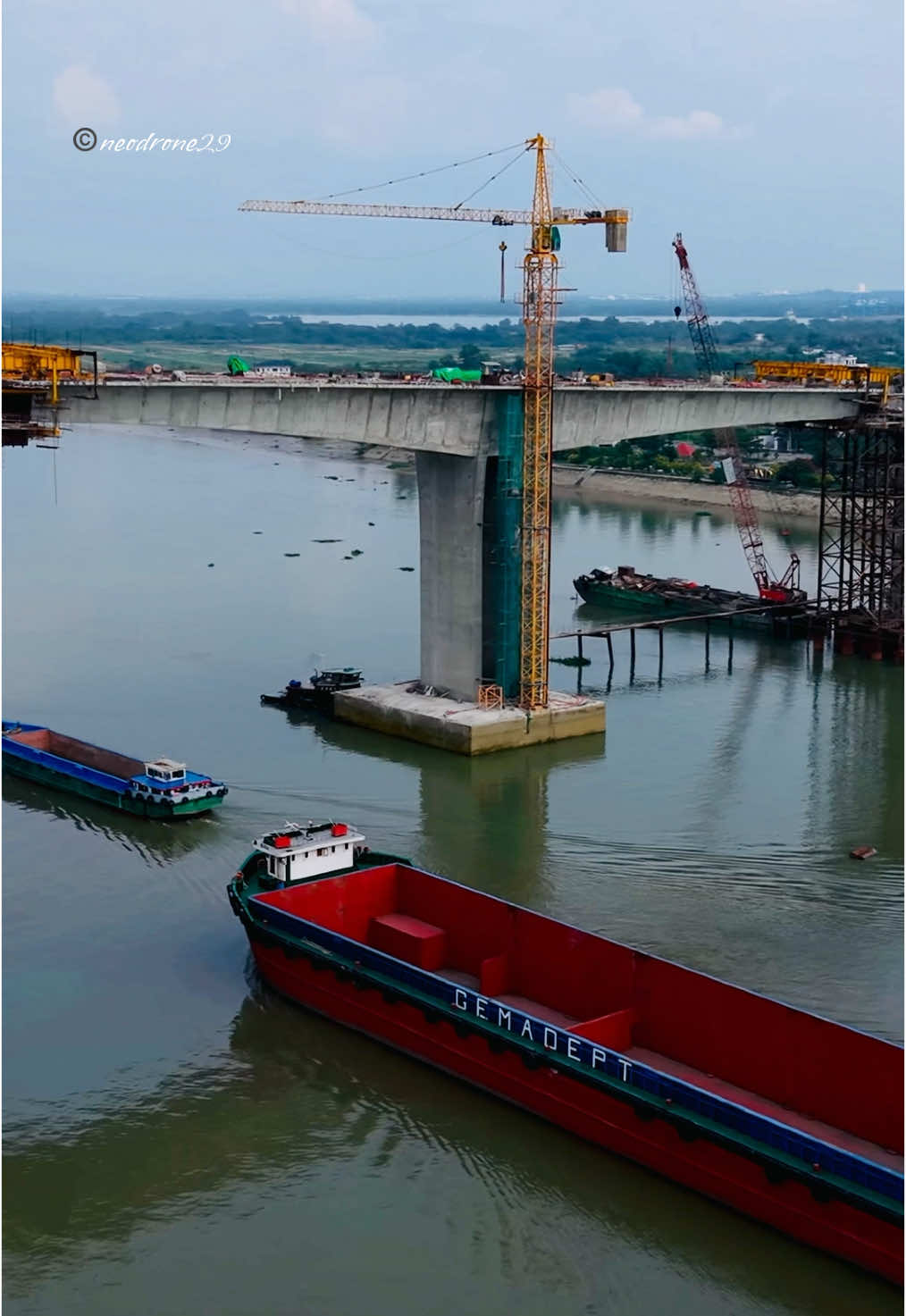 CÂU NHƠN TRẠCH, this bridge will connect Ho Chi Min City and Đồng Nai province soon. #caunhontrach #neodrone29 #dongnai #bridge