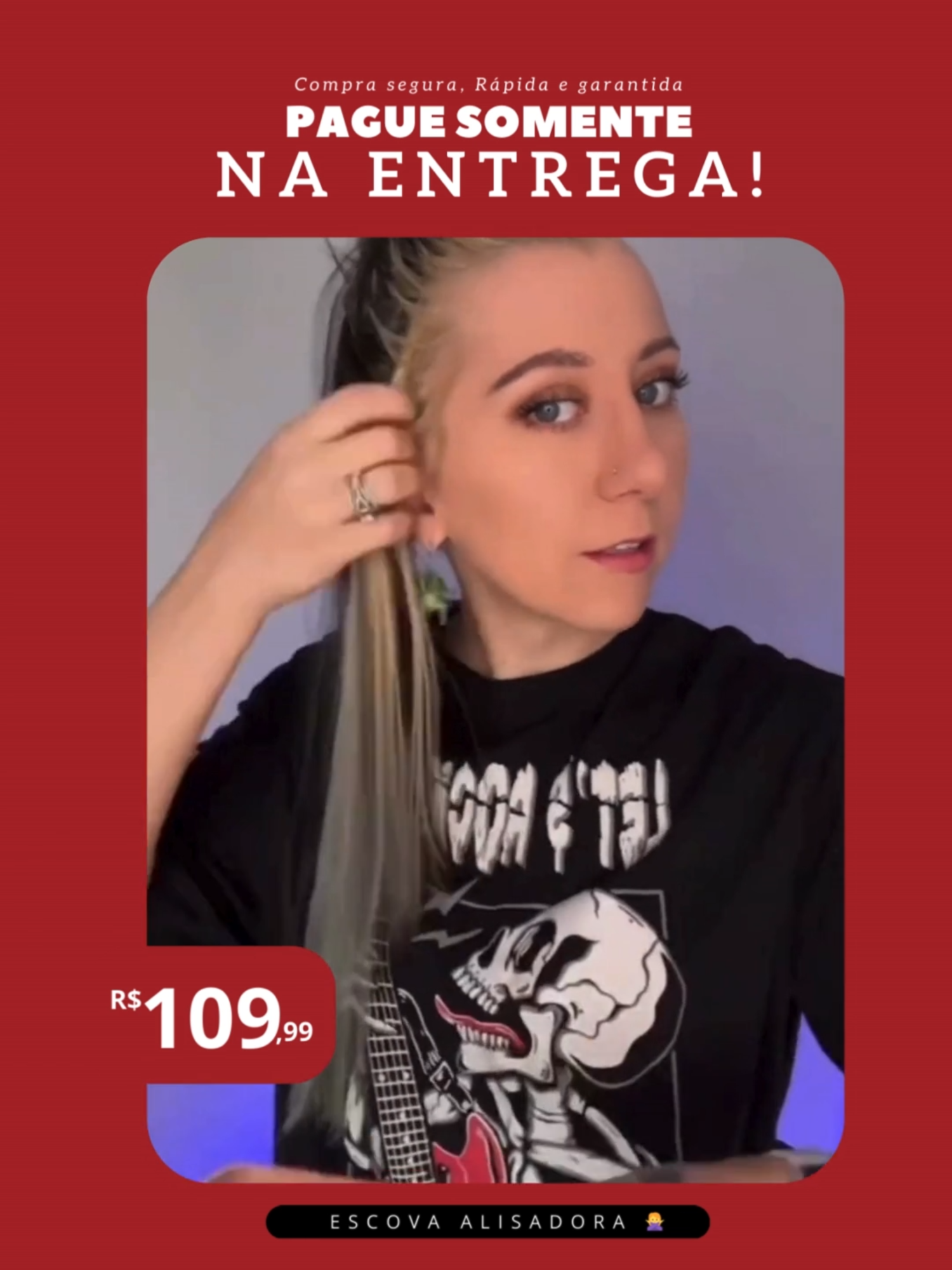 Chegou a Escova 3 em 1! Seca, alisa e modela em minutos, deixando seu cabelo com brilho e menos frizz. Garanta a sua agora! ⚠️Pague apenas quando receber!