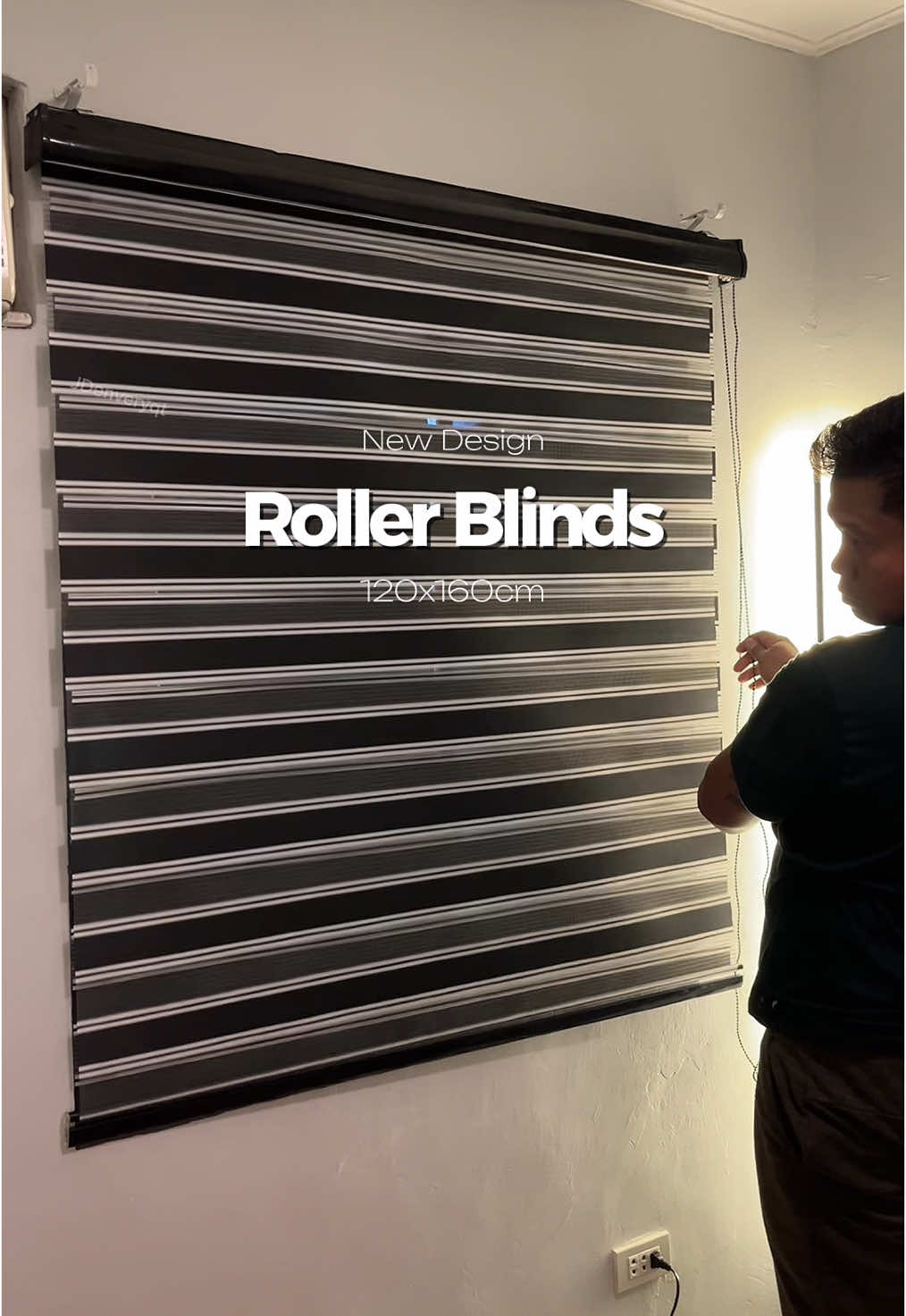 Window Roller Blinds Black and White Stripe themed bedroom. 🤍♠️ #homedecor #rollerblinds #roomdecor #roommakeover #roomdecoraesthetic 