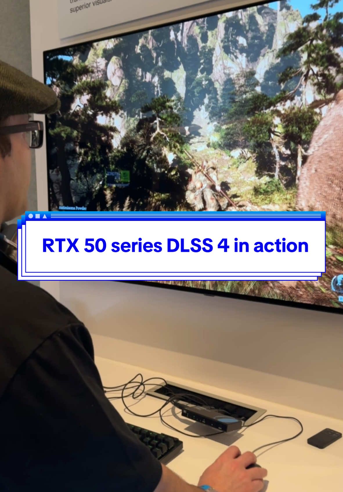 Real-time action of the RTX 5090’s DLSS4 and neural rendering tech doubling a frame rate to over 200 FPS #nvidiartx5090 #rtx5090 #graphicscard #gpu #gamingpc #dlss4 #computing #geforcertx50 #geforcertx5090 #ces2025 #tech #tomsguide 