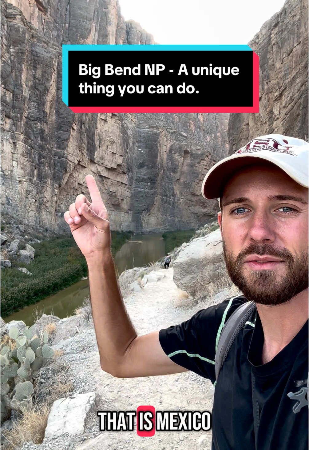 A Unique Thing About Big Bend NP in Texas you can do is crossing the border into Mexico. - You can even visit the city of Boquillas Del Carmen by crossing the border in another section of the park. It was great!  #bigbend #bigbendnationalpark #texas #nationalpark #traveltip #riogrande 