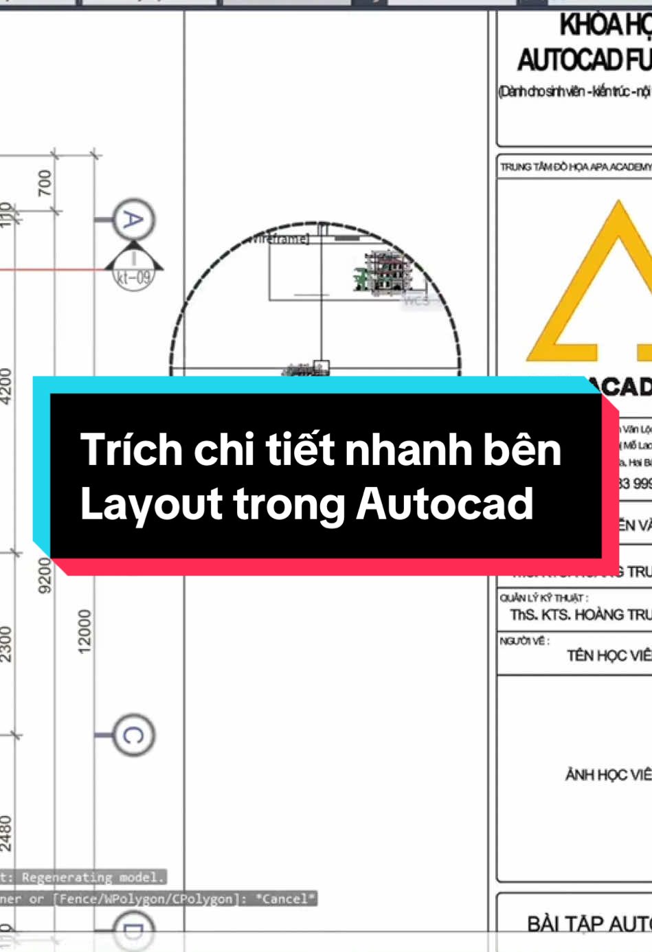 Trích chi tiết nhanh bên Layout trong Autocad #autocad #autocadtutorial #autocad2d #autocadtip #LearnOnTikTok #autocadtip #lispcad #learn #xuhuong #viral #2d #architecture #interiordesign #kientruc #sinhvien #thietkenoithat #apaacademy 