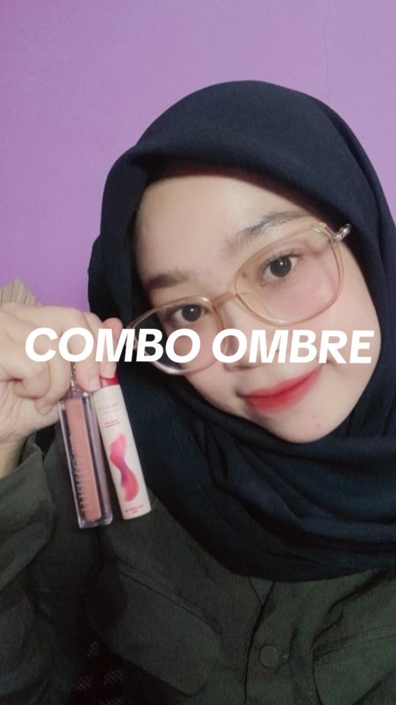 no filter demi liatin ombre an ori nya. plissss wardah kirim aku se truckkk 😭😭 • • • link produk keranjang kuning / bio ya #reviewproduk #ombrelips #wardahbeauty #lipproducts 