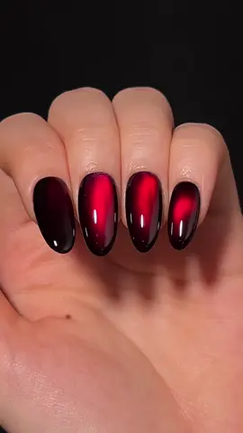 Simple but cutesie❤️🩸 Red cat eye nails💅#nails #nailtutorial #naildesigns #rednails #cateyenails #gelxnails #nailinspo 