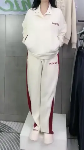 ECOCHIC BỘ NỈ DÀI EC PHỐI MÀU #boni #bothudong #bodo #macdepmoingay #xuhuong #thoitrangnu #moingaymotoutfit 