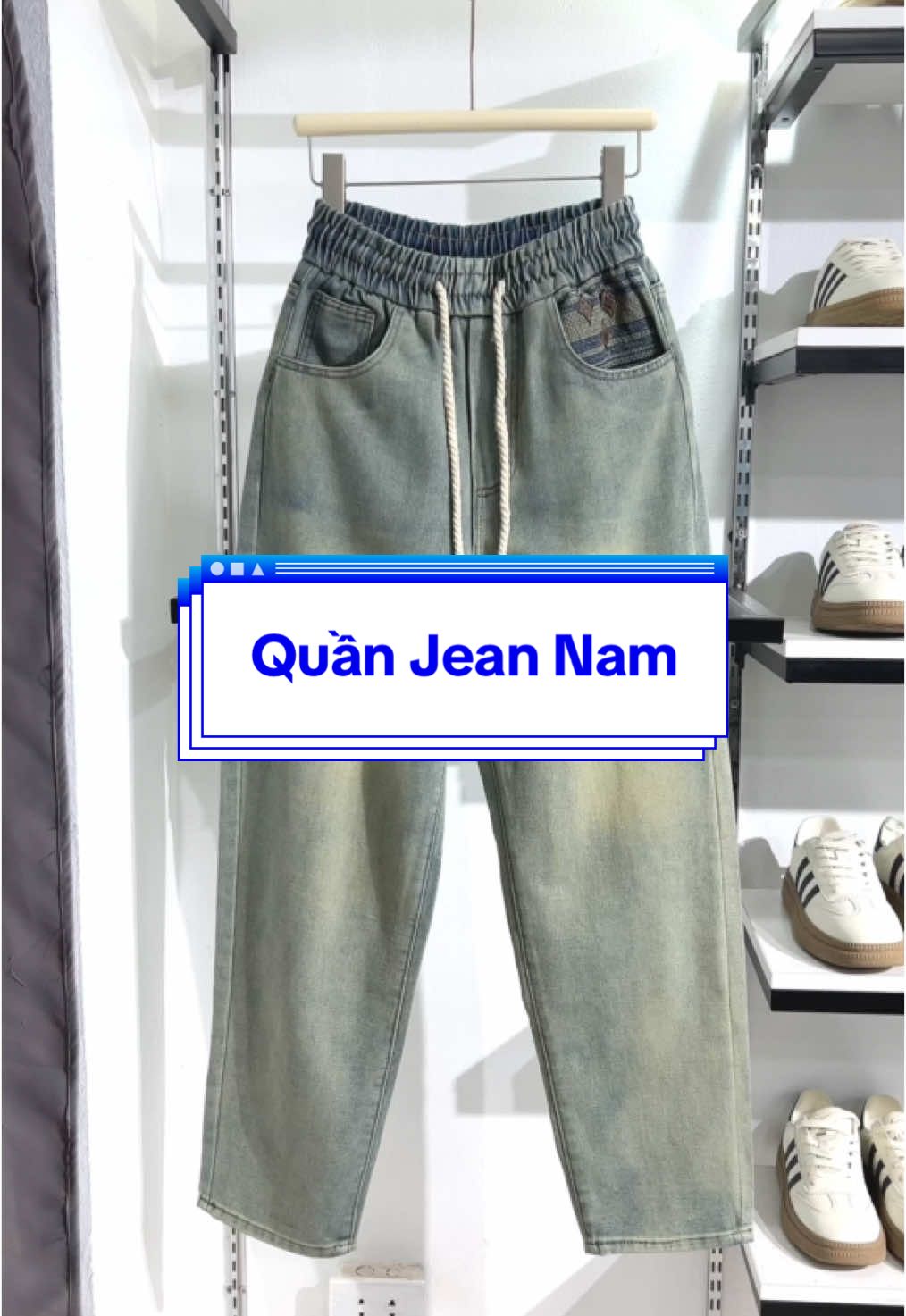 Quần jean nam chất, hoạ tiết thêu #TikTokShop #quanjean #quanjeannam #leexgood #tiktokads 